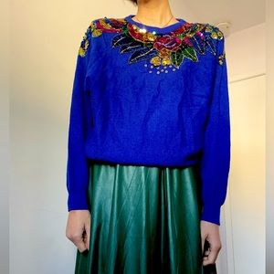 Vintage blue sweater Western Connection/ Size L